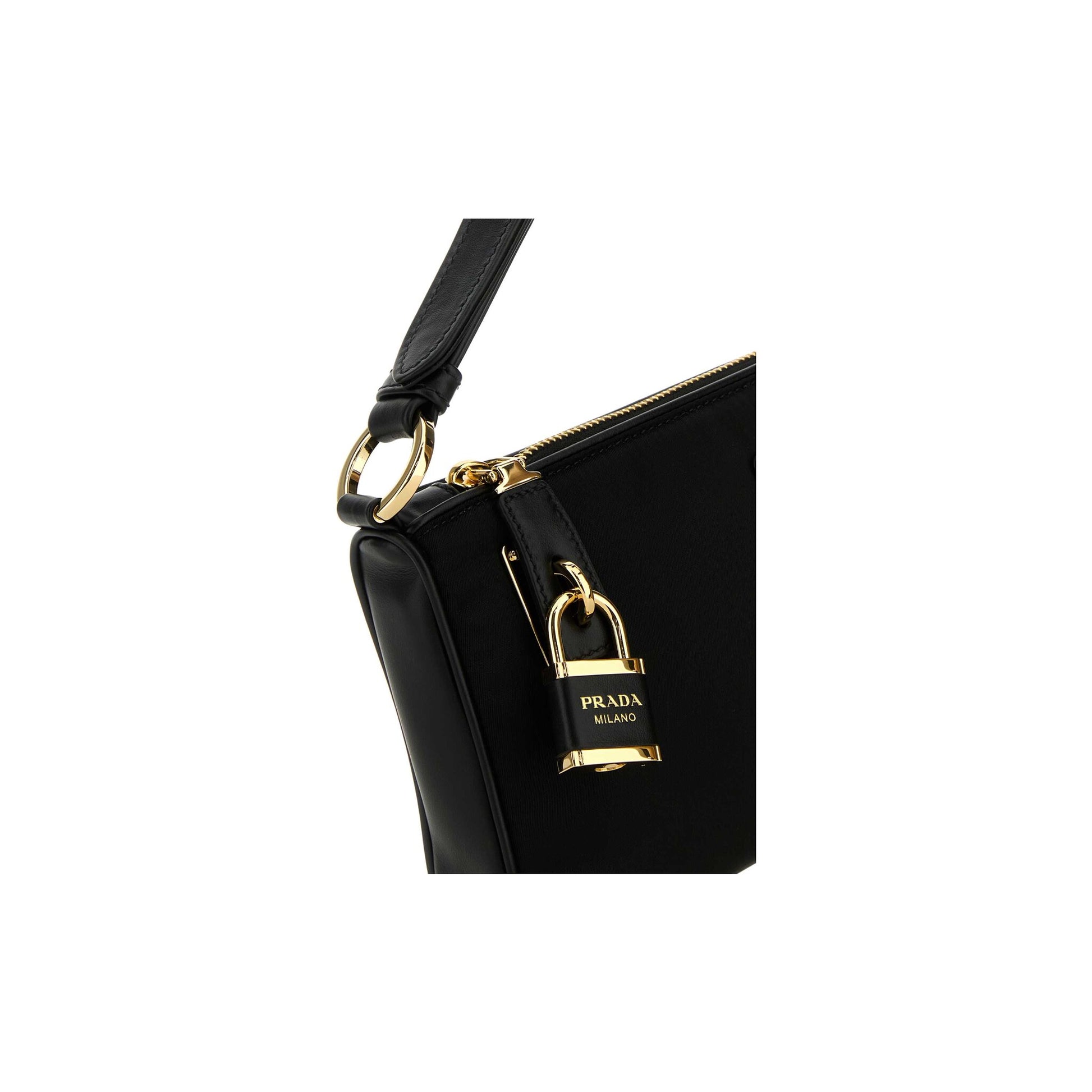 Prada Mala Tiracolo em Re-Nylon — Preto