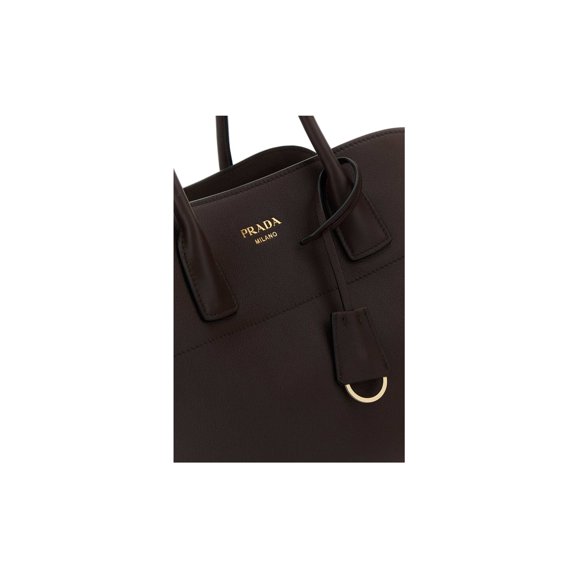 Prada Mala Tote Grande em Pele — Branco