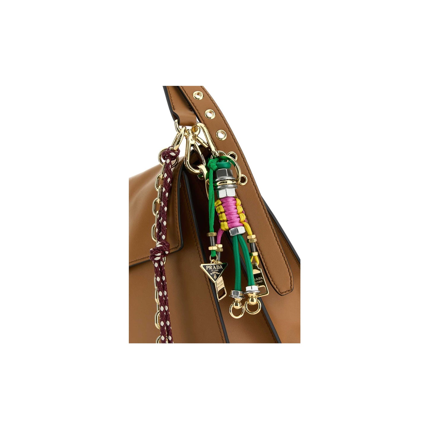 Prada Mala de Ombro Grande Soft Sound em Pele — Rosa