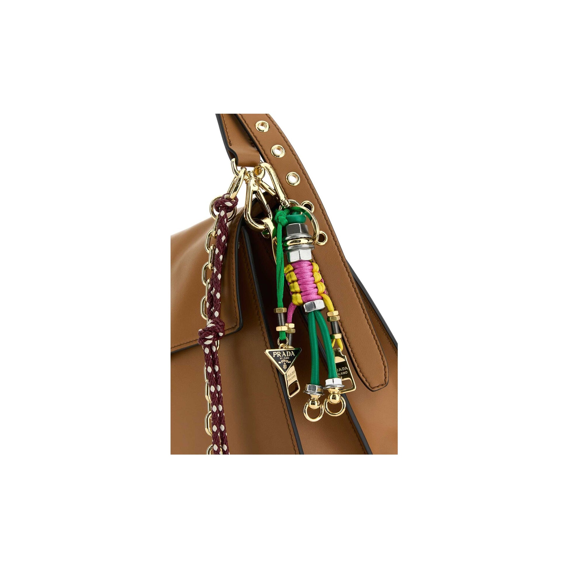 Prada Mala de Ombro Grande Soft Sound em Pele — Rosa