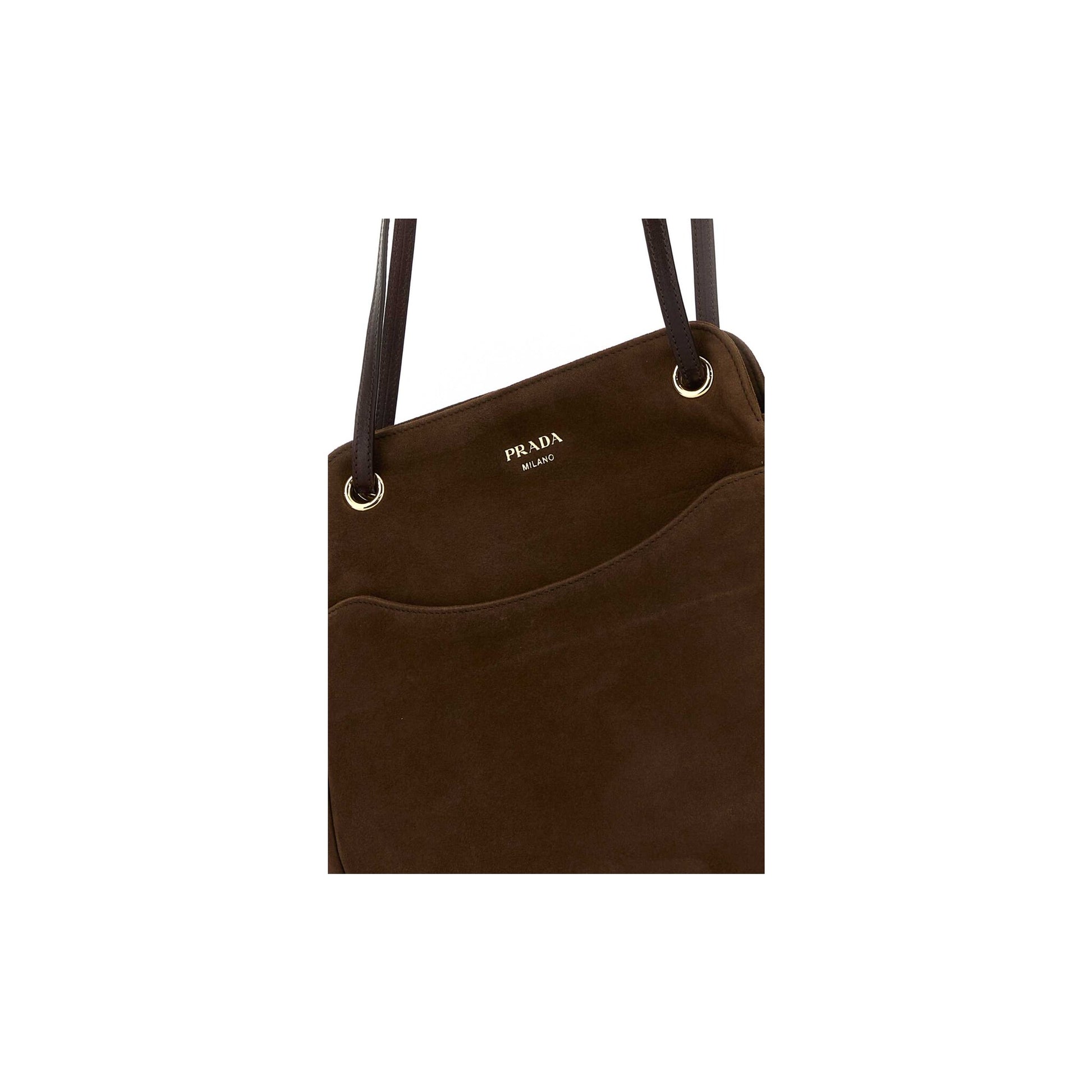 Prada Mala Tote Média Carry em Camurça