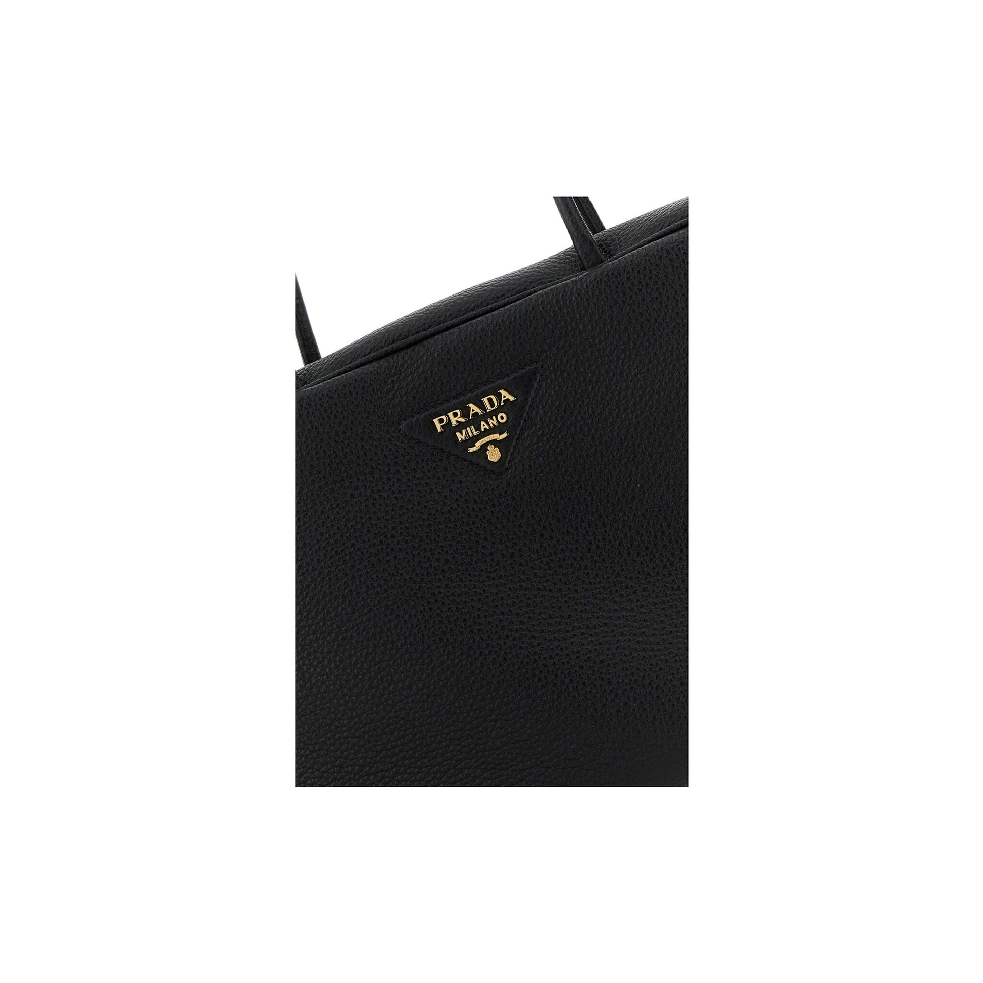 Prada Mala de Ombro em Pele — Preto