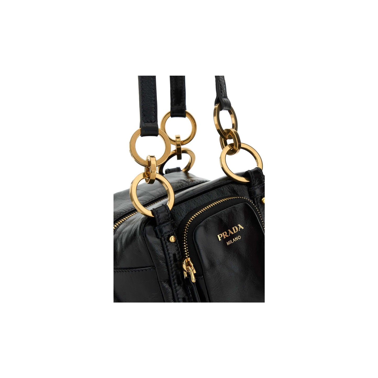 Prada Mala de Mão em Pele — Preto
