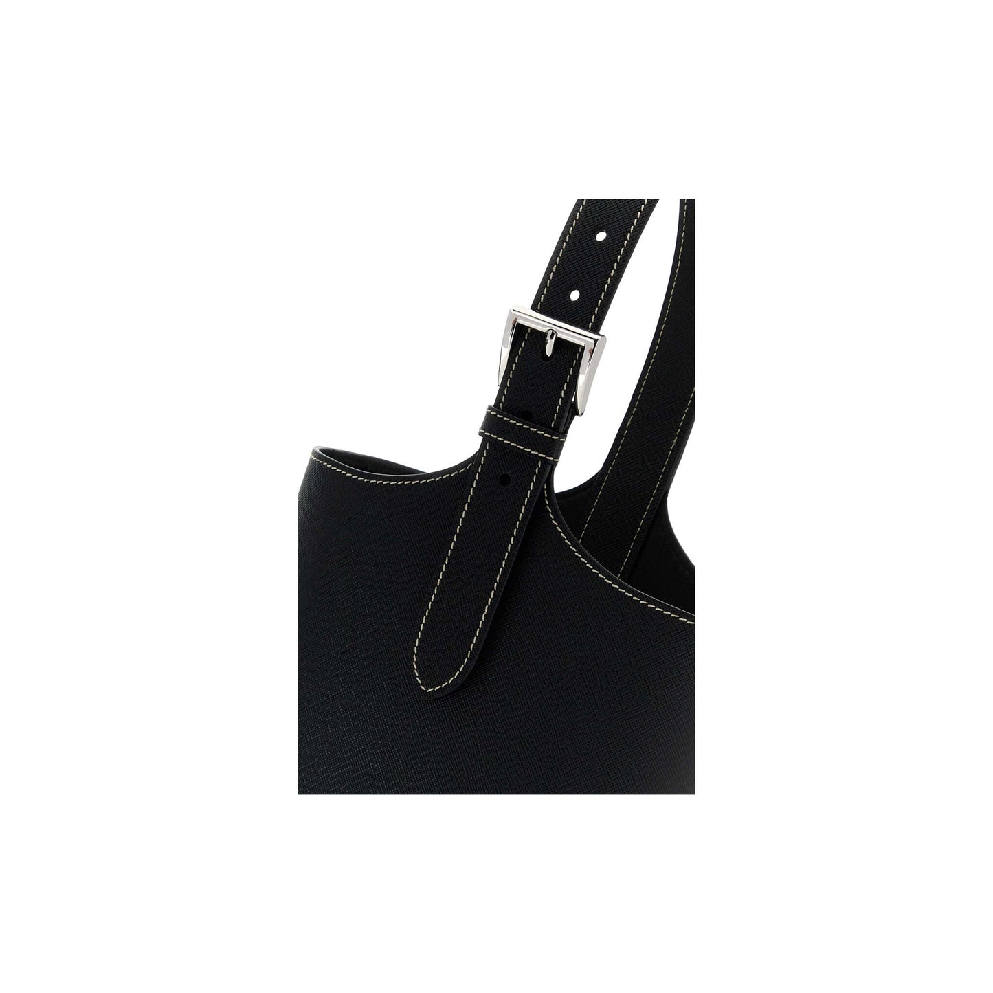 Prada Mala de Ombro em Pele — Preto