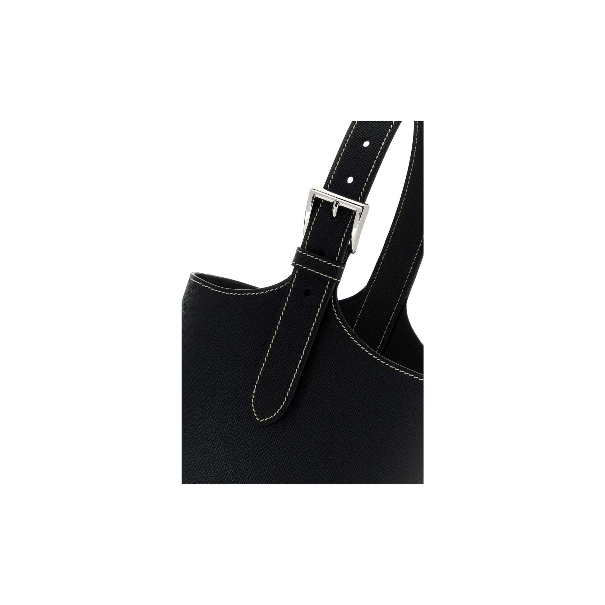 Prada Mala de Ombro em Pele — Preto