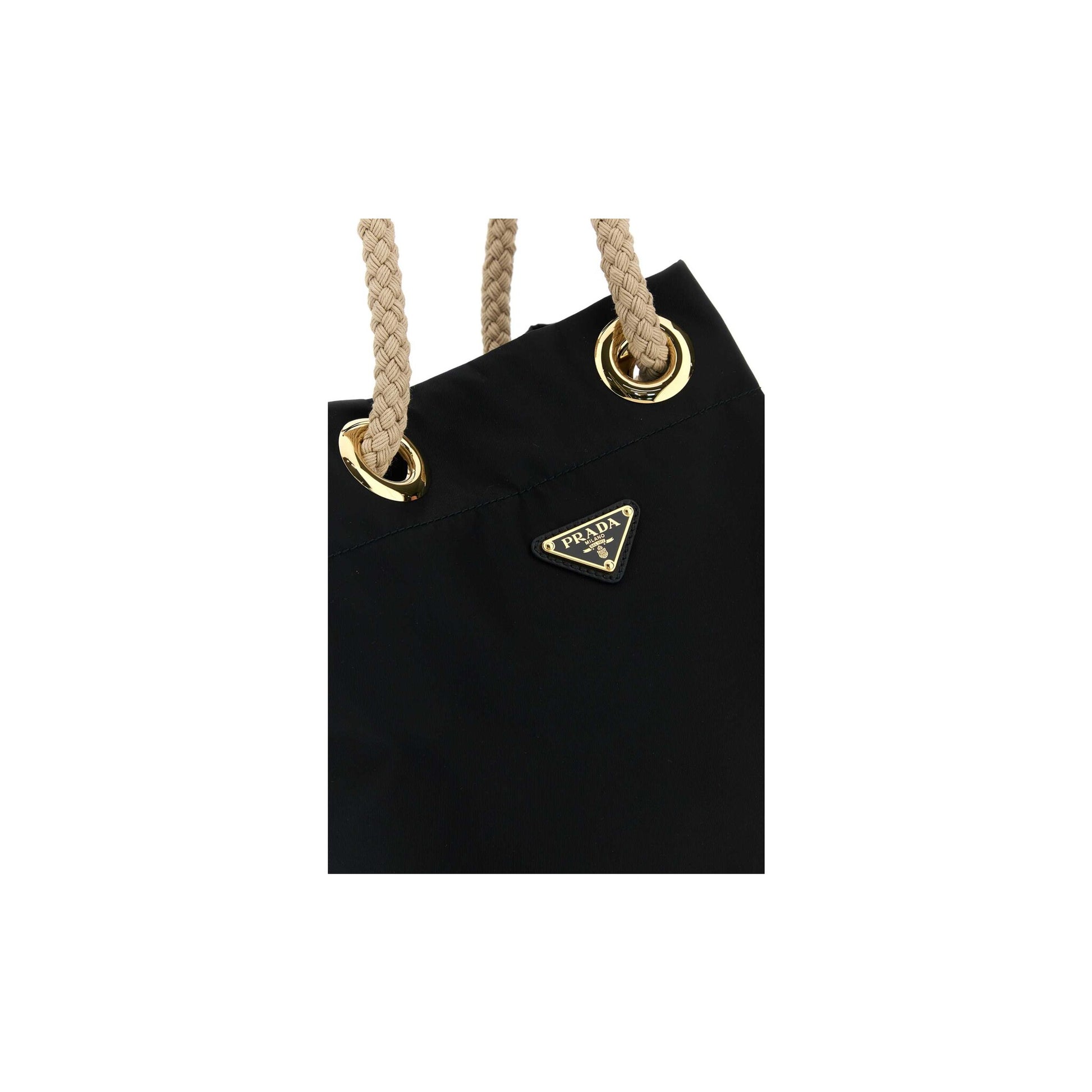 Prada Mala de Ombro Pequena Buckle em Re-Nylon — Preto