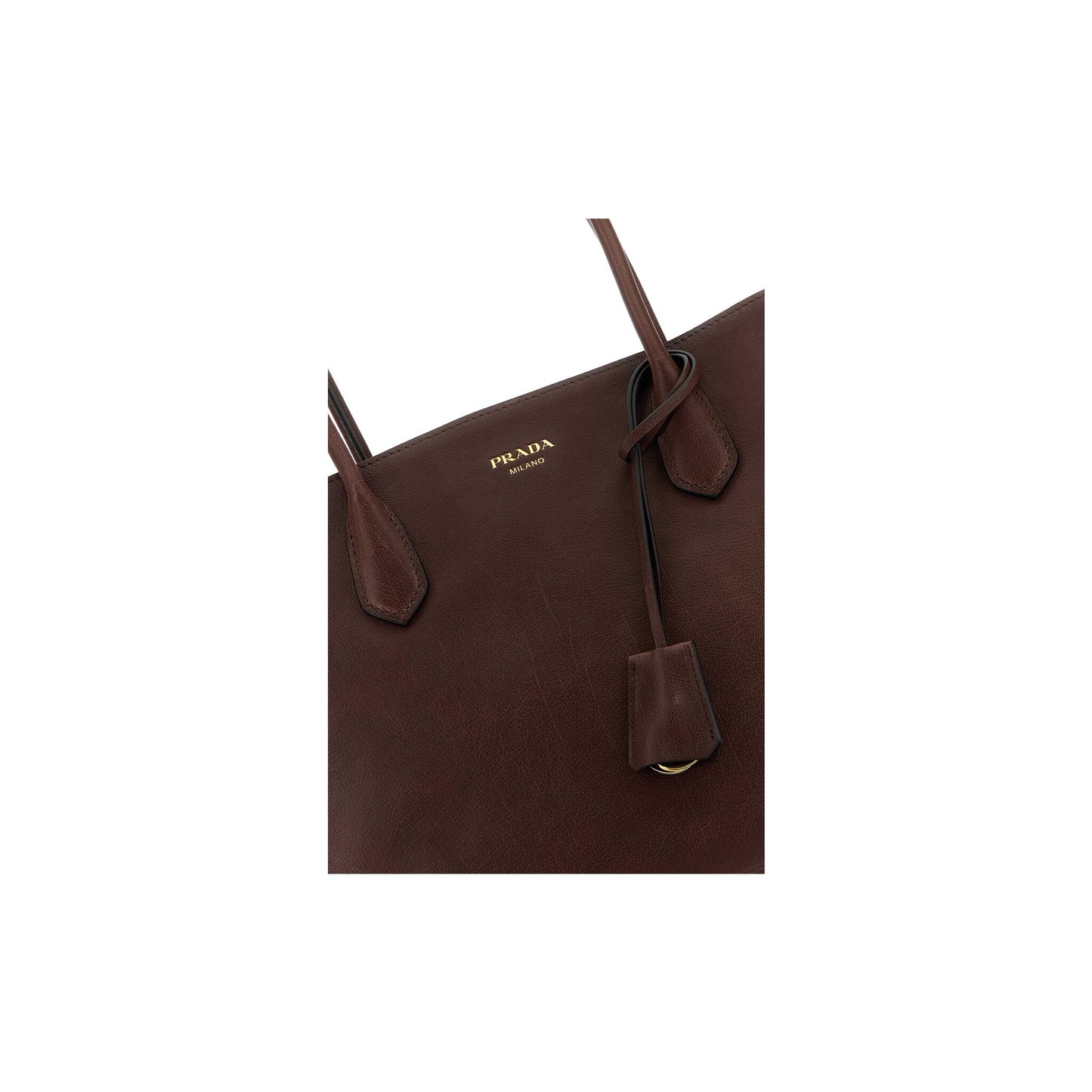 Prada Mala Tote Grande em Pele — Branco
