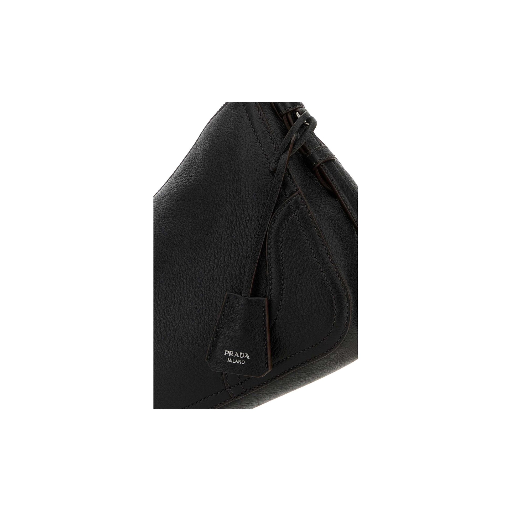 Prada Mala de Ombro Grande Aimée em Lona — Preto
