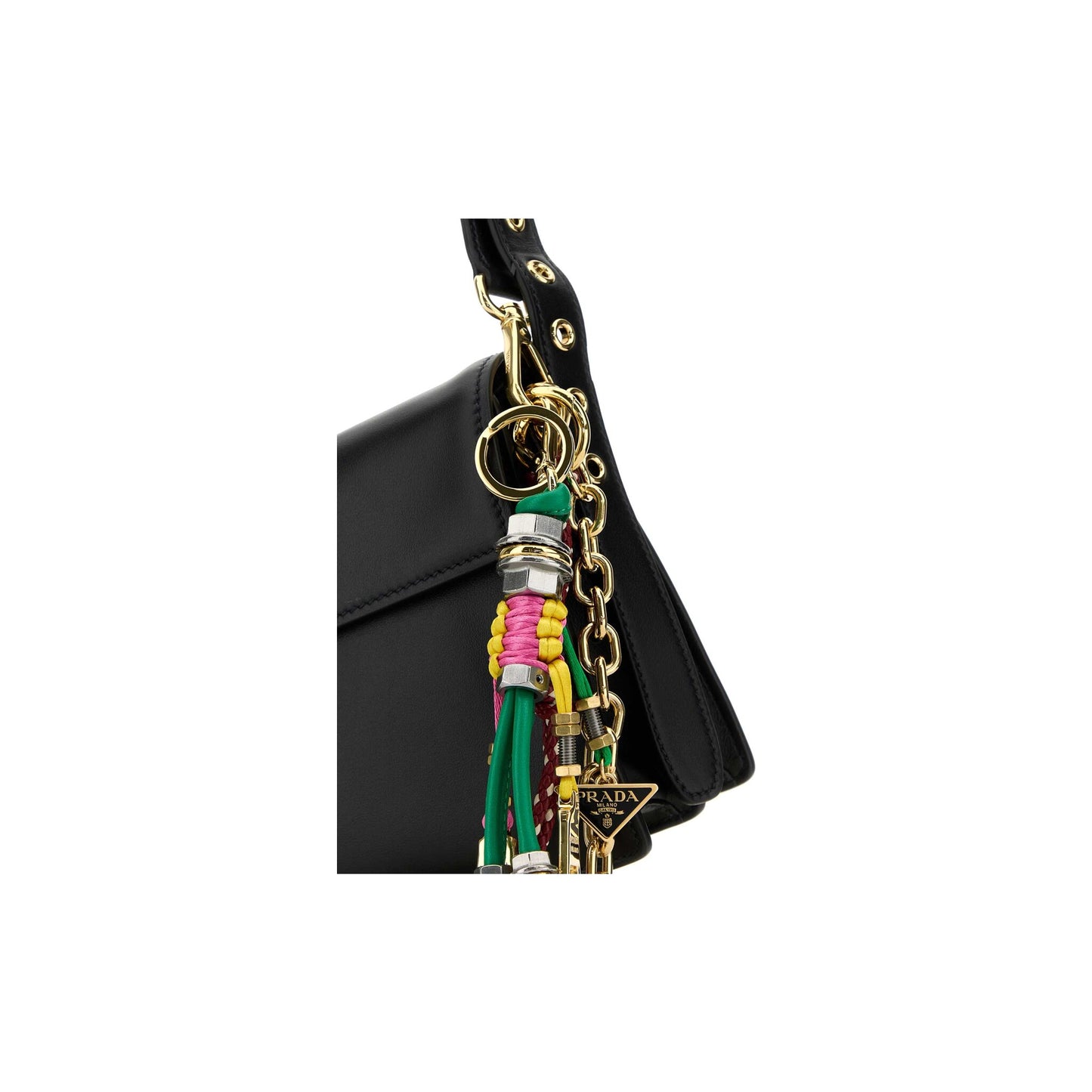 Prada Mala de Ombro Pequena Soft Sound em Pele — Vermelho