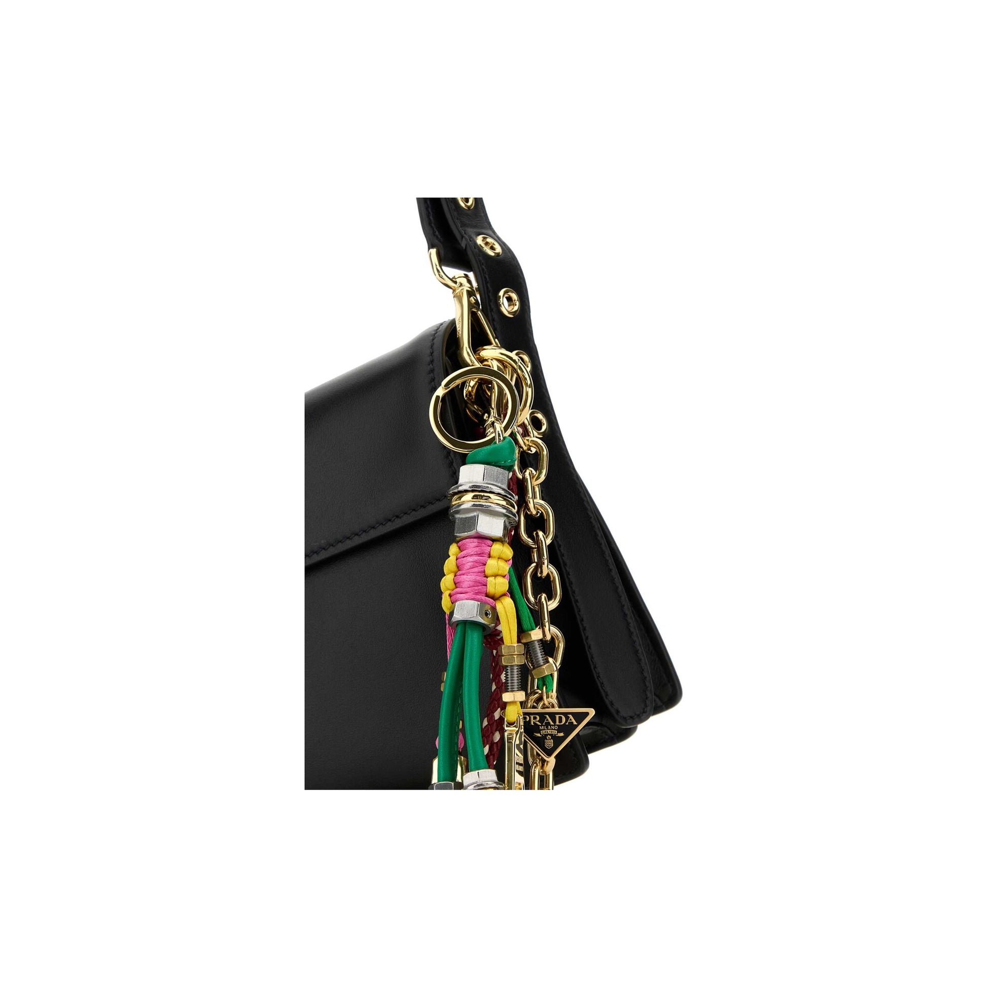 Prada Mala de Ombro Pequena Soft Sound em Pele — Vermelho
