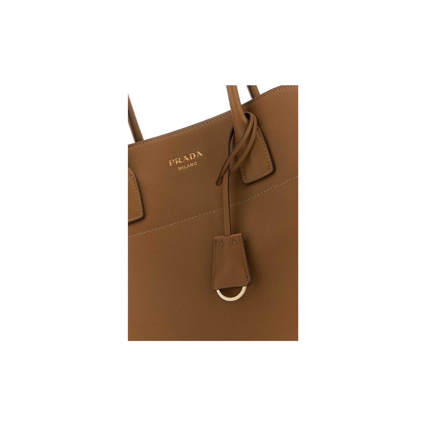 Prada Mala Tote Grande em Pele — Preto